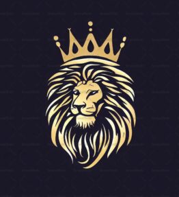 Majestätischer Löwe und Krone